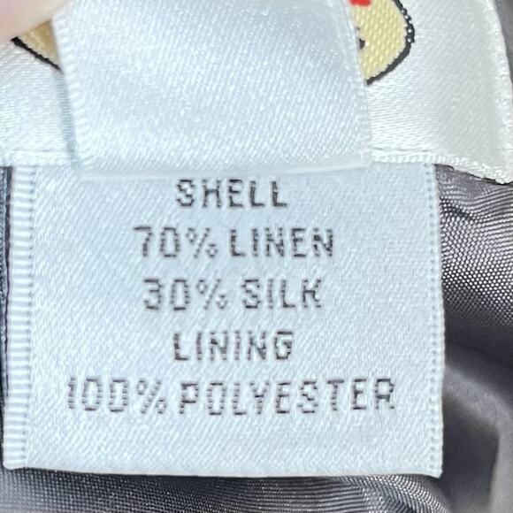 Talbots Vintage Skirt Leopard Print Black Brown Silk Linen Blend Sz 8 Mobwife - Picture 13 of 14